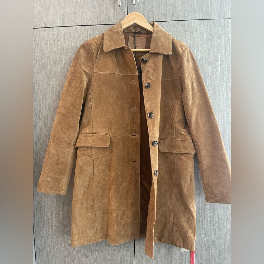 Blank NYC Tan Suede Trench Coat